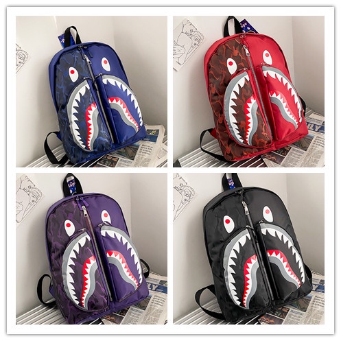 BAPE Blue Camouflage Shark Backpack