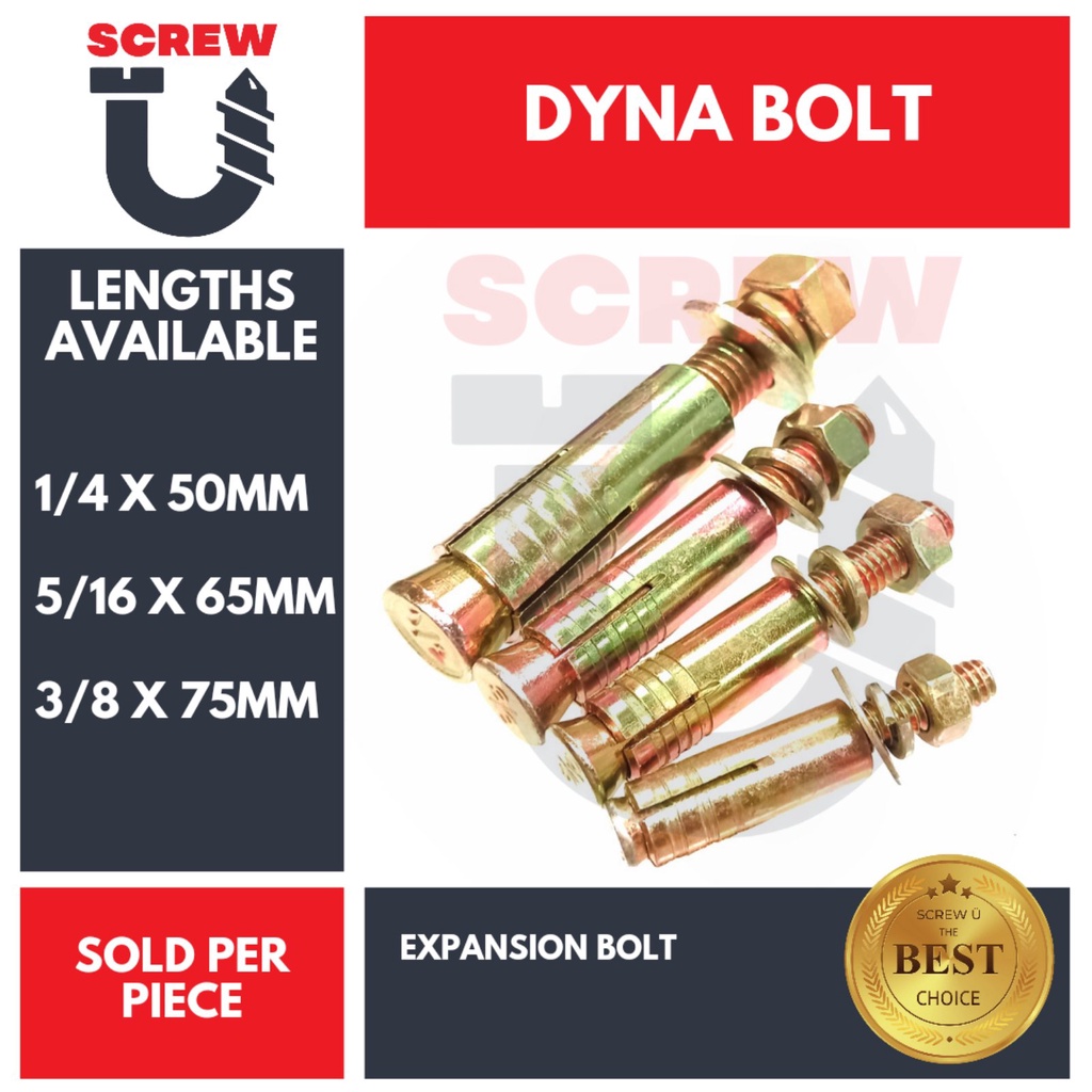 Dyna Bolt 1/4 | 5/16 | 3/8 | Expansion Bolt Sold per pc. | Shopee ...