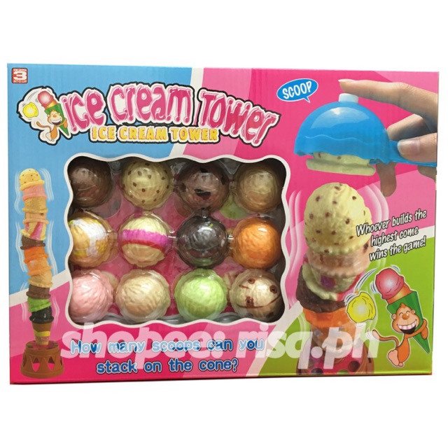 Ice Cream Tower Game Scoops Game Children Toy Simulation Educational