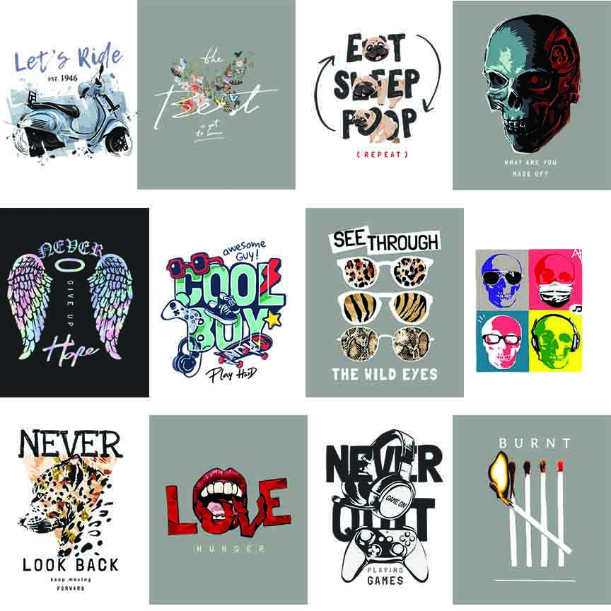 IRON ON TSHIRT - Statements vol 3 A4 Size Print Designs Direct Transfer ...