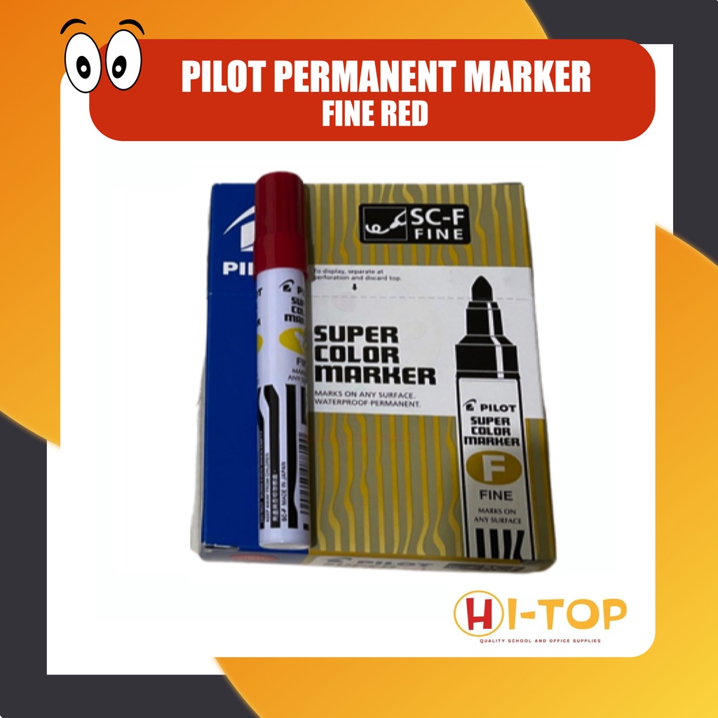 Pilot Permanent Marker, Pentel Pen, Fine Broad (BLACK, BLUE, RED