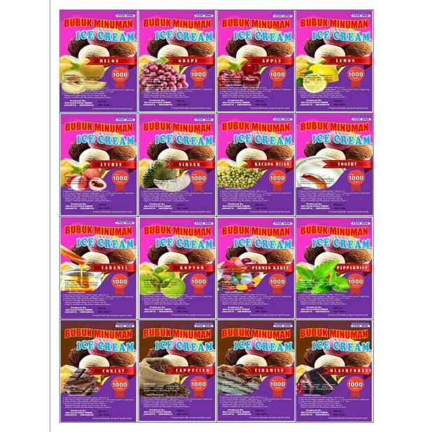 Hard Soft Ice Cream Powder 1KG/1000GRAM Assorted Flavors/Ice Cream ...