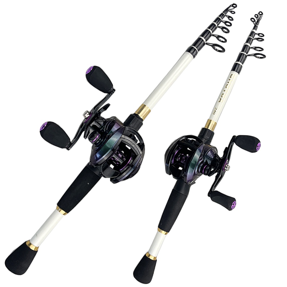 Ghotda Combo Portable Ultralight Telescopic Fishing Rod and  Casting Reel Ratio Baitcasting Reel