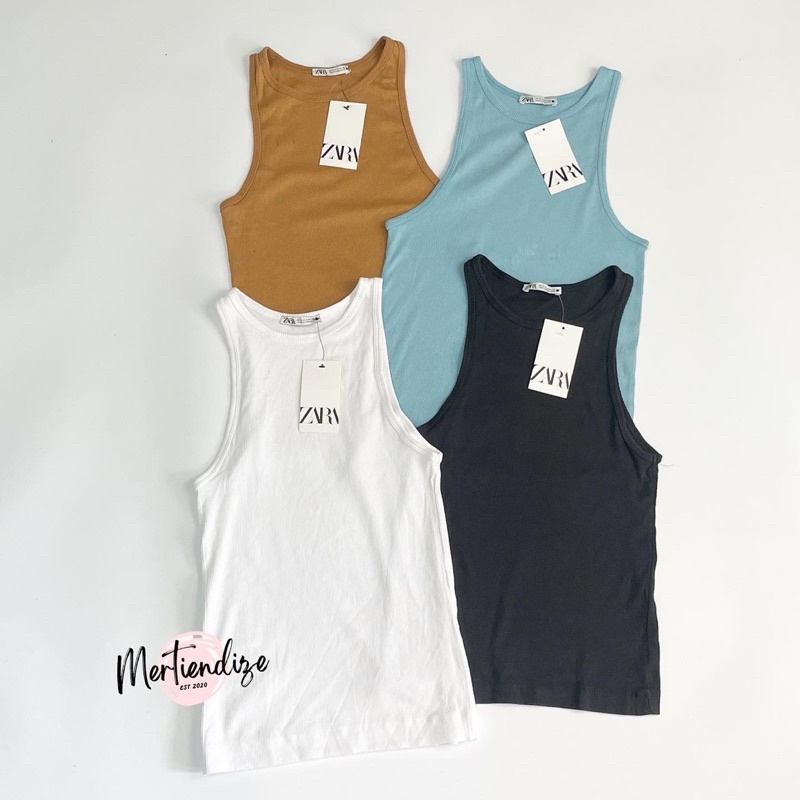 Zara Halterneck Racerback Tshirt | Authentic Overruns | Shopee Philippines