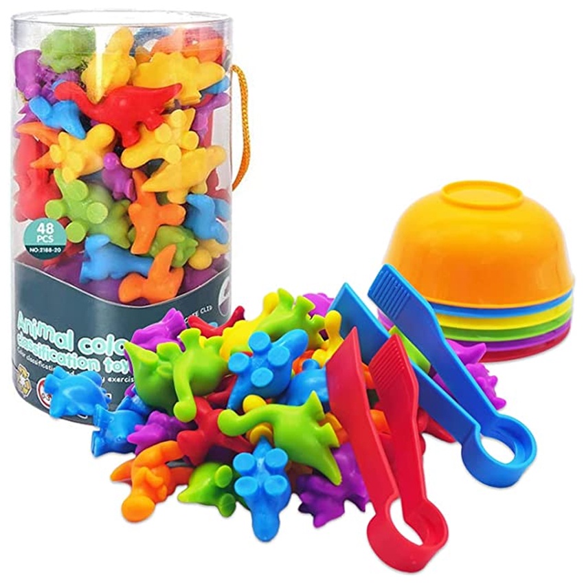 Animal Counting Toy Sorting Colorful Educational Creative Rainbow Stack ...