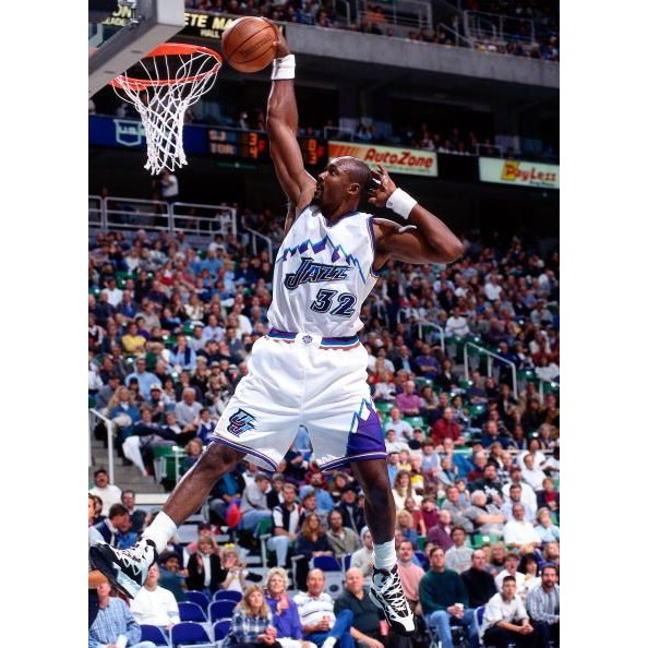 Maillot Dédicacé Karl Malone Utah Jazz - Violet, Taille XL, M&N Swingman - Pièce Collector