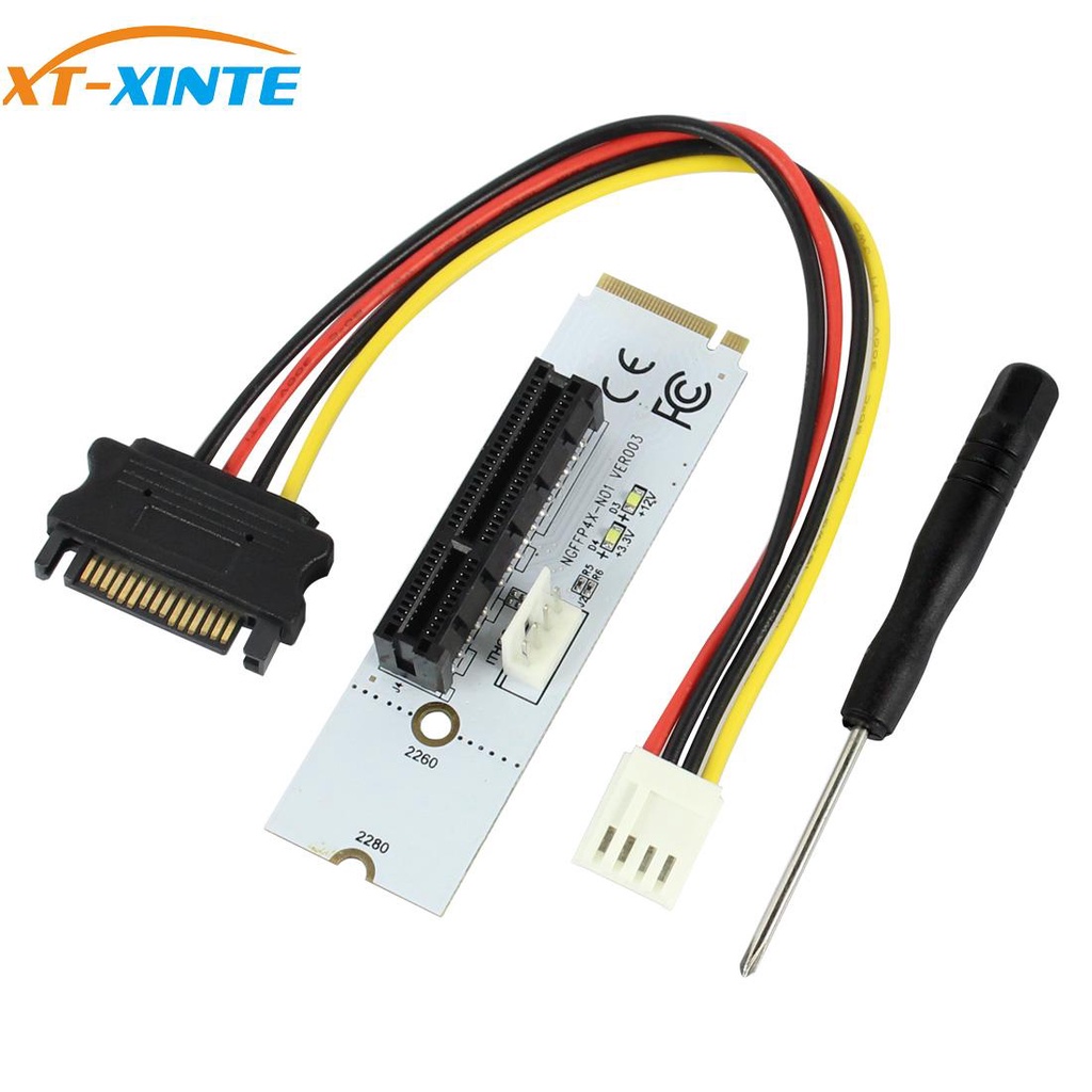 XT-XINTE M.2 to PCI-E 4X Riser Card M2 Key M to PCIe X4 Adapter with ...