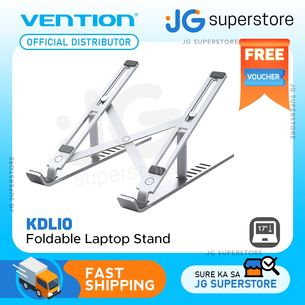 Vention Adjustable Aluminum Laptop Stand Foldable Holder for 1015.6" Laptops Tablets (KDLI0