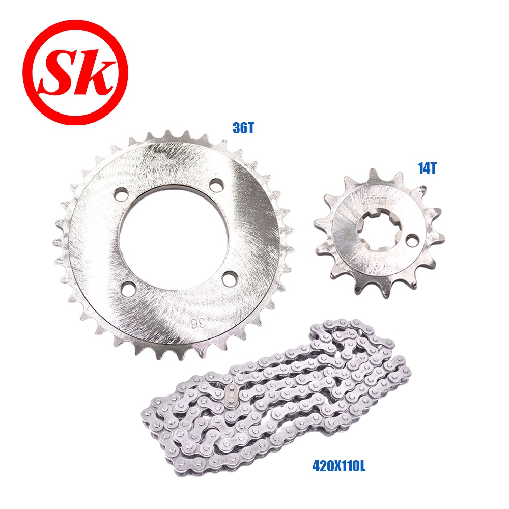 SK Final Engine Sprocket Chain Set 36T/14T 420x110L For Vega Shopee