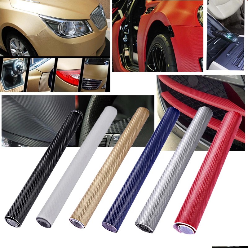 【ILOVEDIY】3D Carbon Fiber Vinyl Car Wrap Sheet Roll Film Car stickers ...