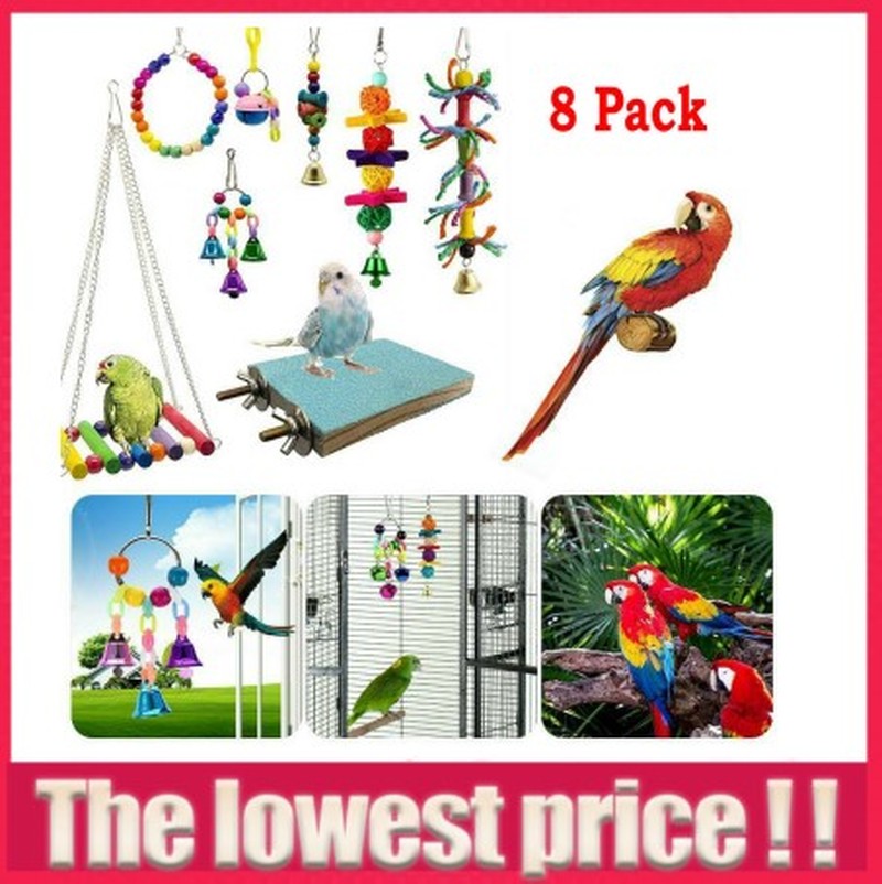 high quality··8pcs Combination Bird Parrot Toys Metal Rope Small Ladder