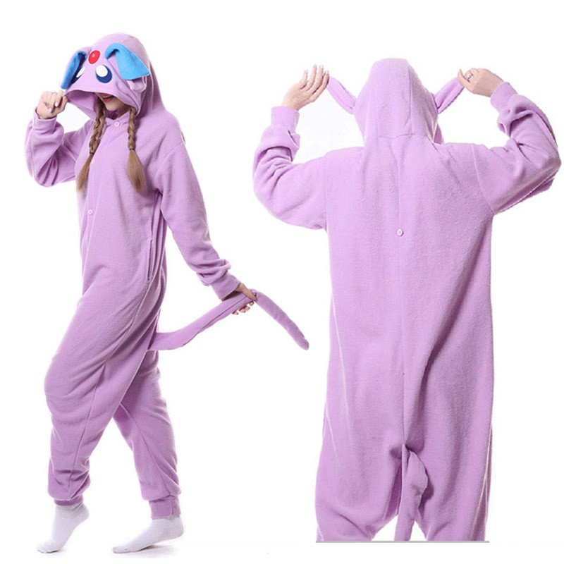 Pokemon Kigurumi polar fleece Onesie Adult Anime Espeon Umbreon Shiny ...