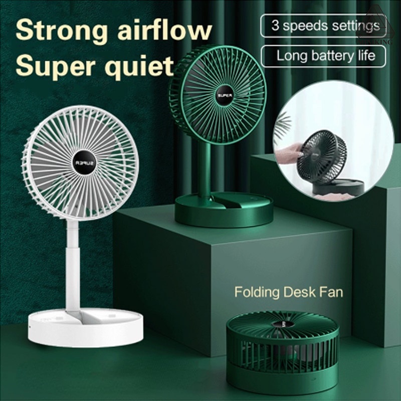 Desk Electric Fan Small foldable fan with USB charging retractable 3 ...