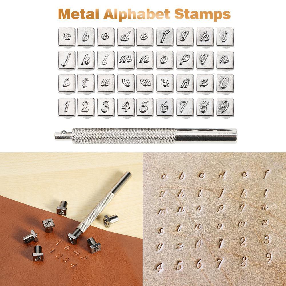 HB+ 36pcs Steel Alphabet Number Stamp Punch Set for Leather Craft Tools Kit