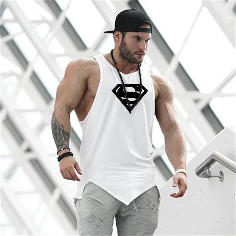 Mens Summer Short Sleeve Tee Superman Gym sweatshirt Bodybuilding Graphic  Tees