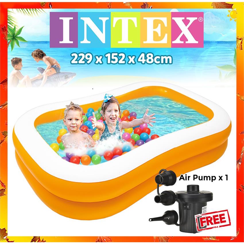 INTEX 57181 2 Ring Inflatable Mandarin Pool Inflatable Kids Swimming ...