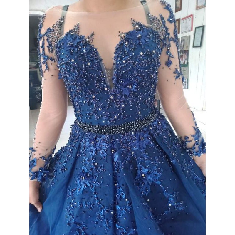 Navy blue gown for hot sale debut