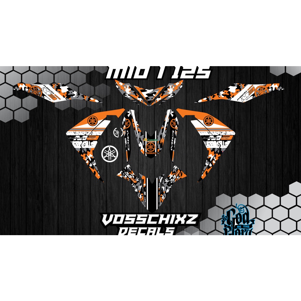 Decals, Sticker, Motorcycle Decals for YAMAHA MIO i125 M3 orange/white