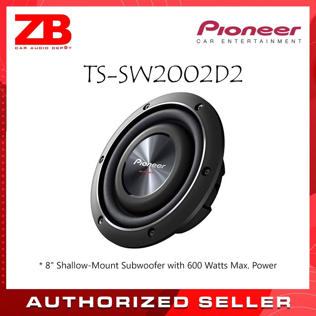 Pioneer TSSW2002D2 8" ShallowMount Subwoofer with 600 Watts Max