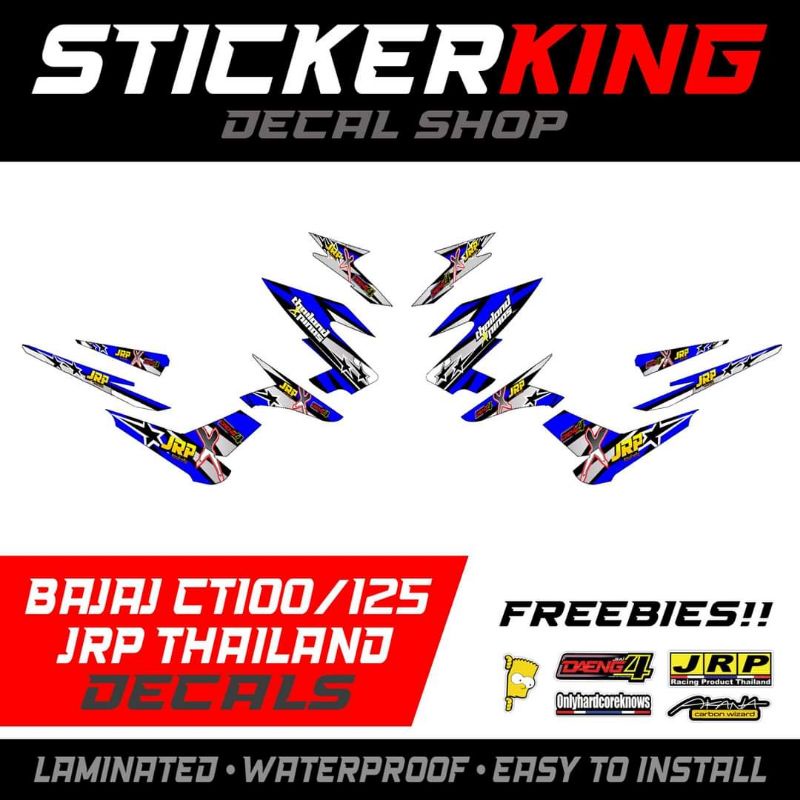 Bajaj CT100/125 JRP Decals (Blue) | Shopee Philippines
