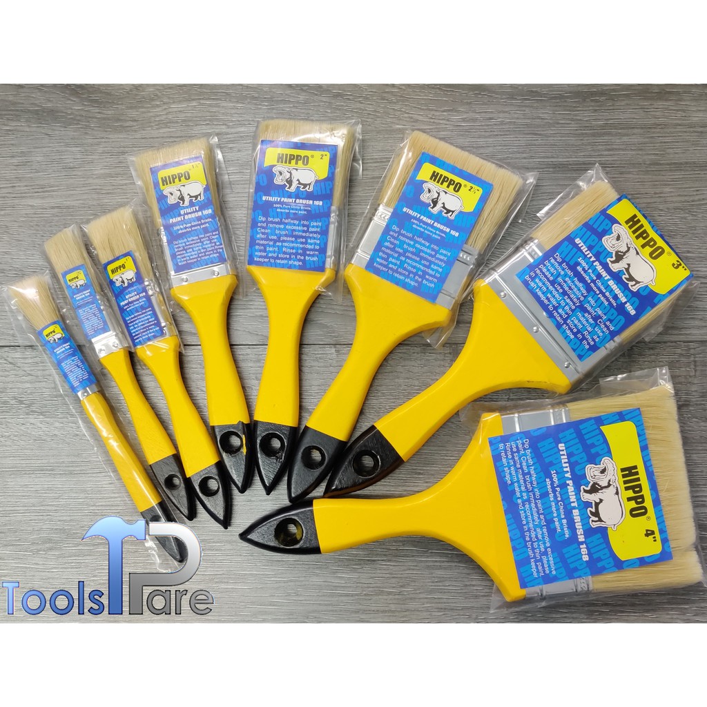 Hippo/Butterfly Paint Brush 1/2, 3/4, 1, 1 1/2, 2, 2 1/2, 3, 4 white