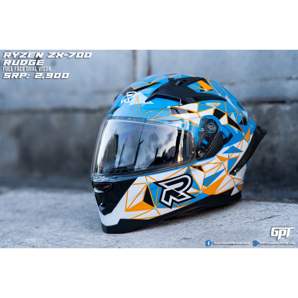RYZEN HELMET ZX 700 RUDGE FULL FACE DUAL VISOR Shopee Philippines