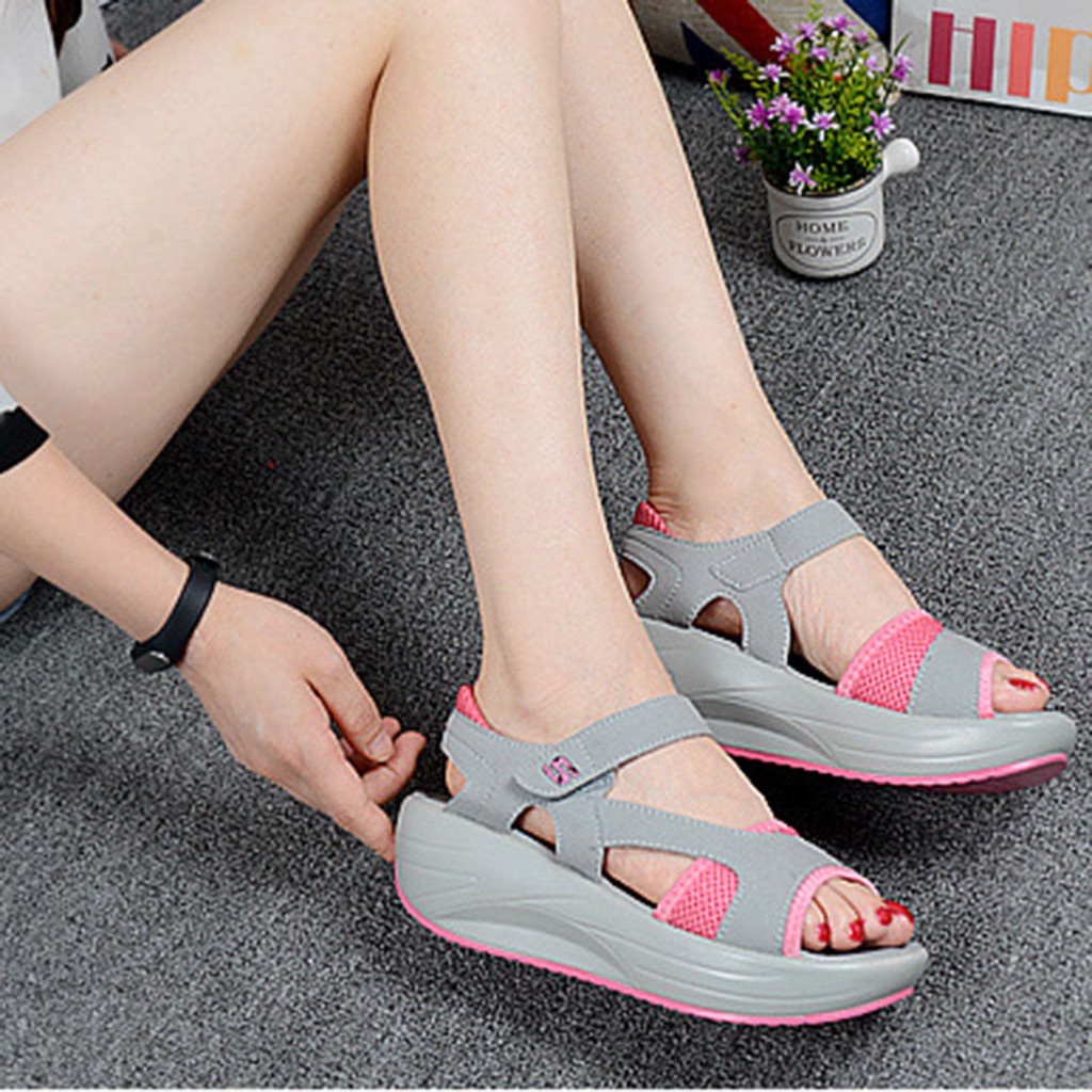 Ready Stock Womens Sports Sandals Open Toe Wedge Platform Sandal ...