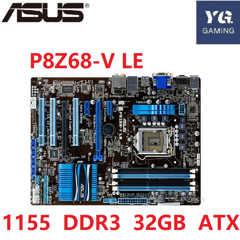 Asus P8Z68-V LE Motherboard Core LGA 1155 i7/Core i5/Core i3 DDR3 32GB  Intel Z68 Original Desktop Asus P8Z68 ATX Used