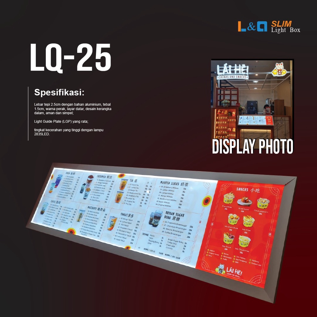 1-sided INDOOR LED LIGHTBOX SLIM Open Close, LQ-25 30X40CM | Shopee ...