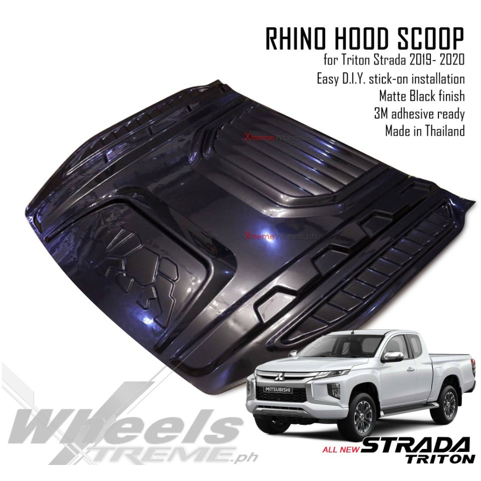Strada / Triton 2019-2023 Rhino Hood scoop Thailand Made Matte Black ...