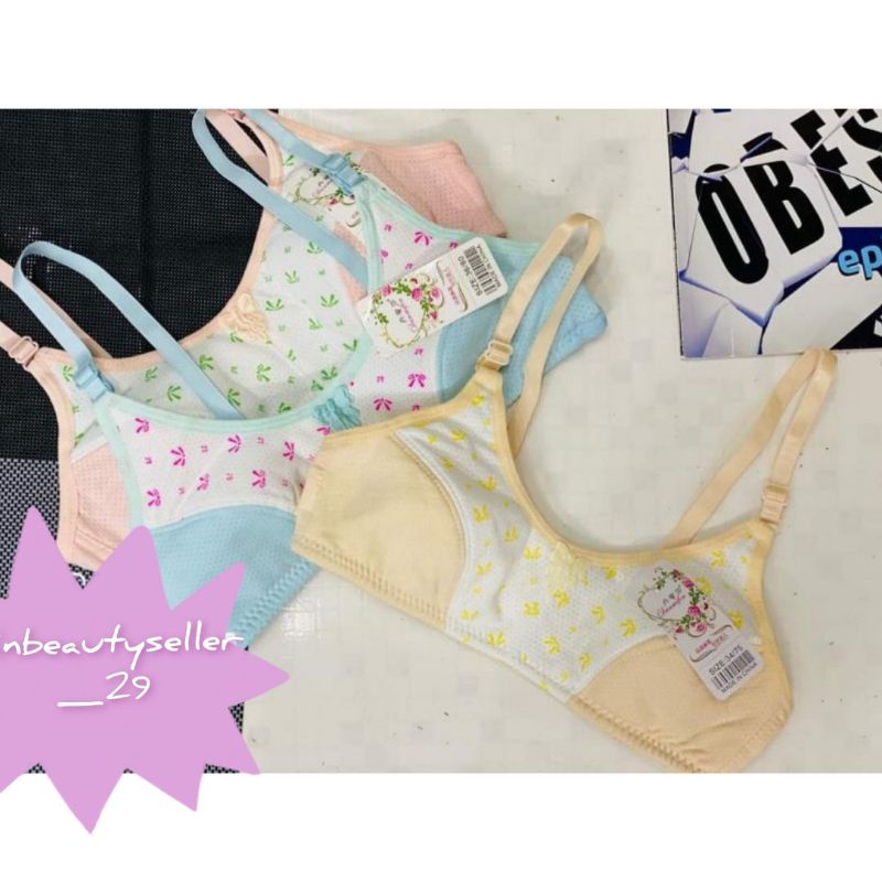 WBS Baby bra for kids w/ribbon Design (3pieces) 8-12 year's old