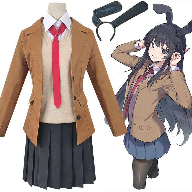 Seishun Buta Yarou Wa Bunny Girl Sakurajima Mai Cosplay Costume Full Set Outfit Shopee Philippines 