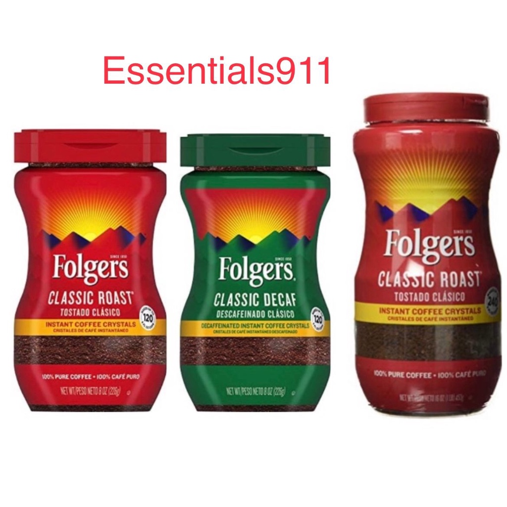 Folgers Classic/Decaf Instant Coffee [ 200g/226g/453g ] Shopee