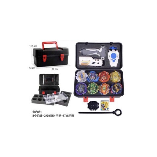 Beyblade 8 Styles Metal Fusion Bey blade Set Storage Box Top Beyblade ...
