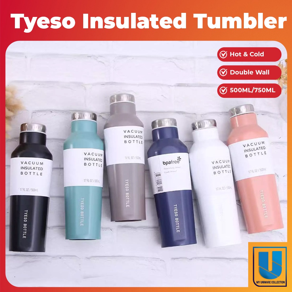 hydro flask tumbler thermoflask hydroflask aquaflask Double Wall Hot&Cold Tyeso 500ML/750ML