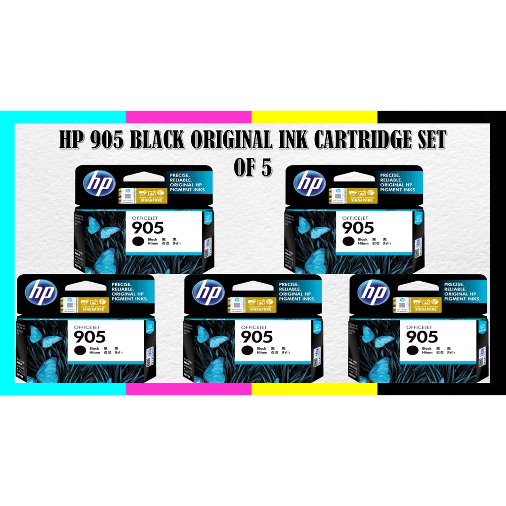 HP 905 Black Original Ink Cartridge SET OF 5 BUNDLE | Shopee Philippines