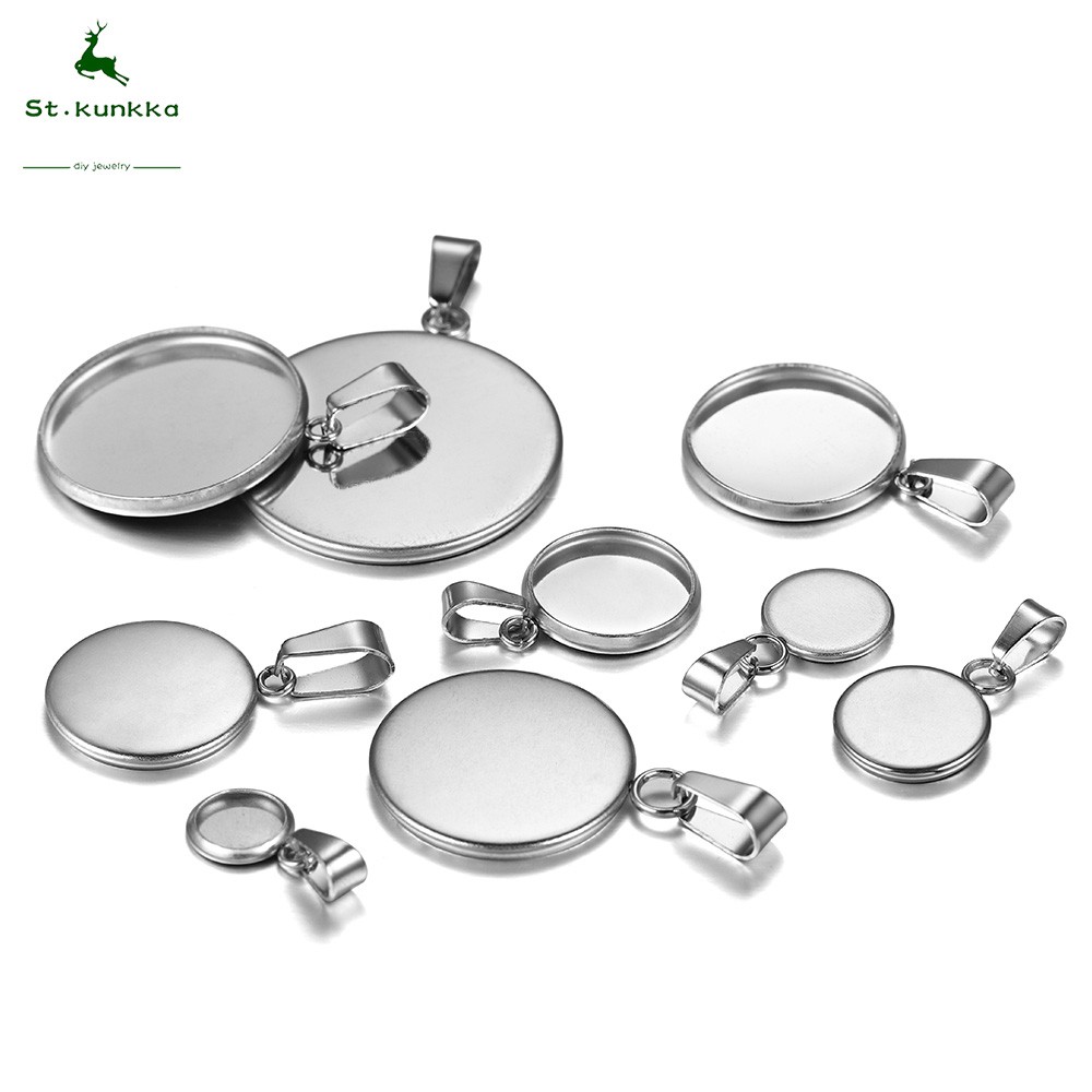 St Kunkka Stainless Steel Blank Trays Pendant Pcs Lot Mm