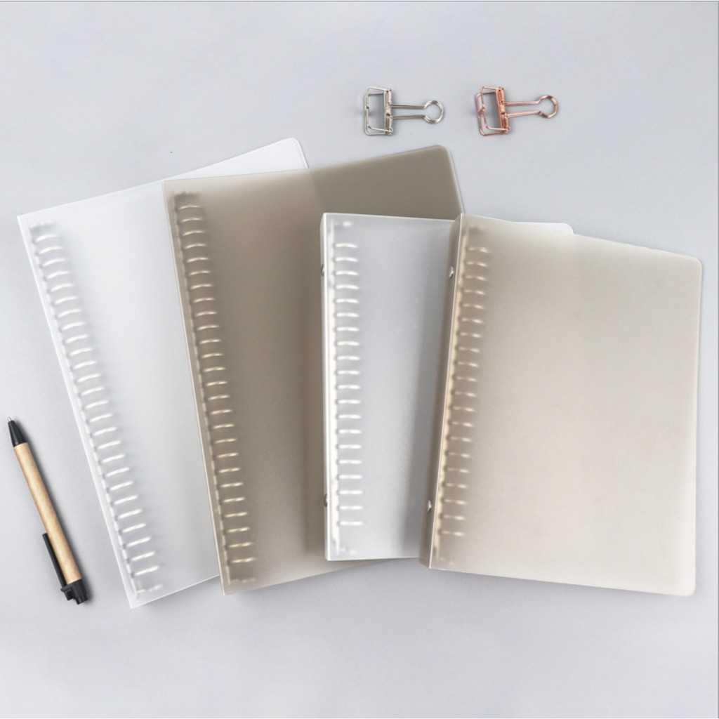 A5/B5 20/26 Holes Metal Spiral Binder Notebook Cover Transparent Loose Leaf Cover Shopee