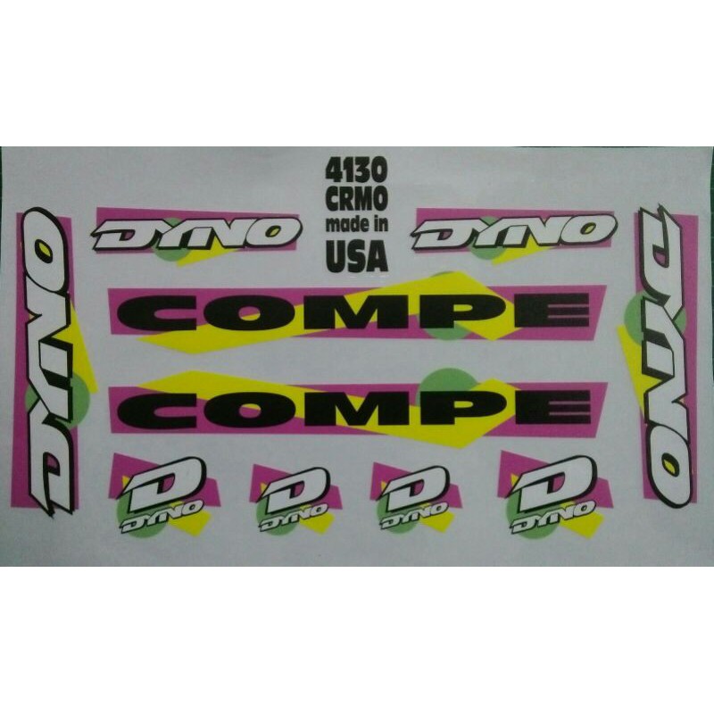 Dyno Compe Decal Transparent Sticker for BMX Frame 20