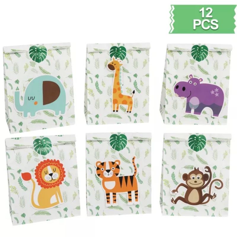 24pcs animal safari jungle theme party favors kids birthday party gift bag candy box Shopee