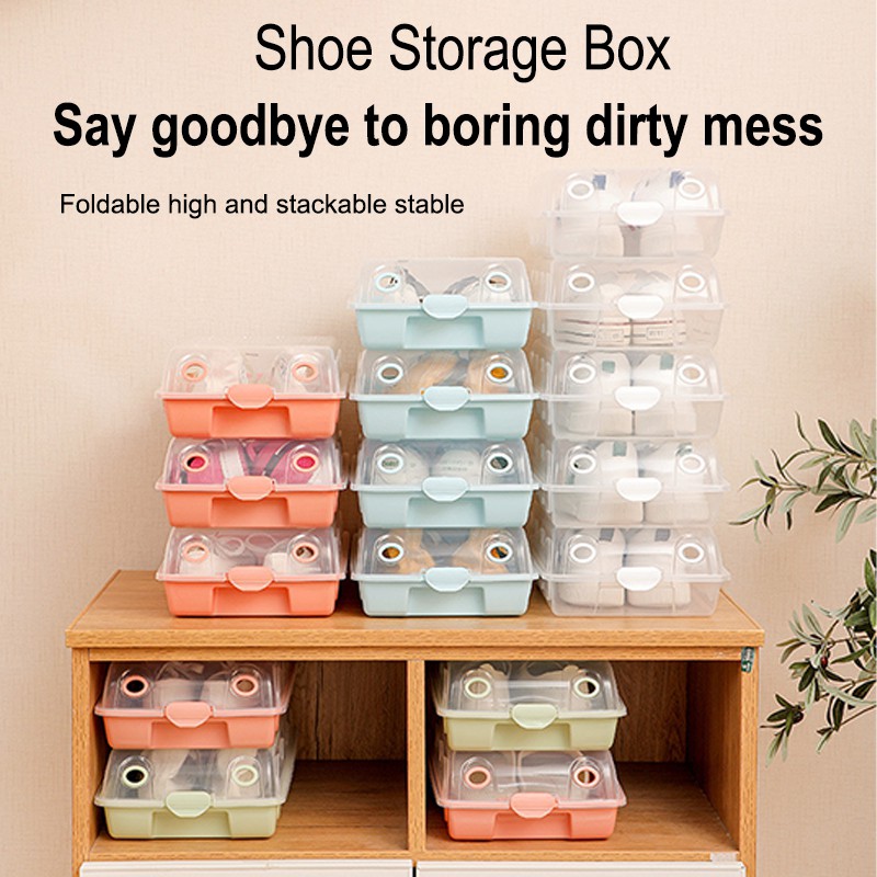 Shoe Box shoe cabinet Plastic Simple Thick Transparent Shoe Storage Box Drawer Sorting Shopee Philippines