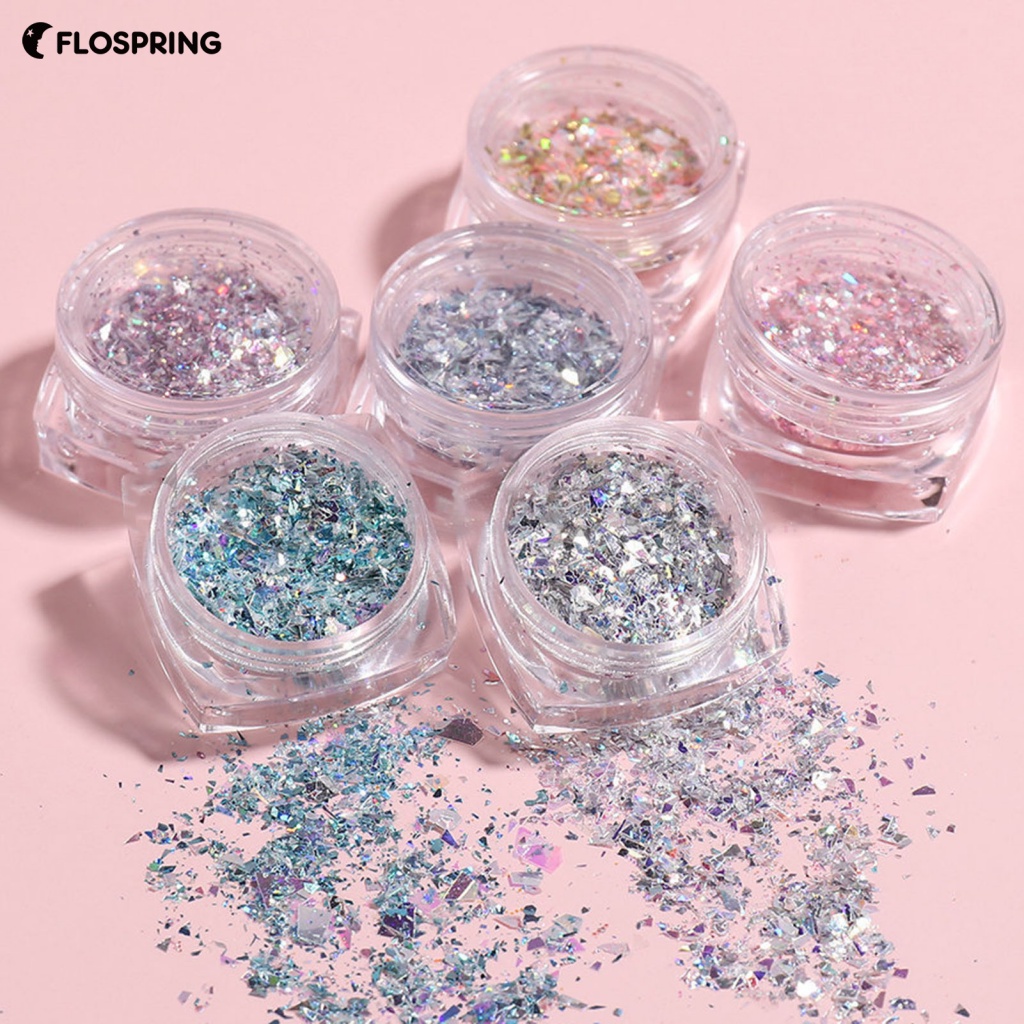 Flospring 1 Box Nail Glitter Powder DIY Superfine Cosmetic Nail Glitter