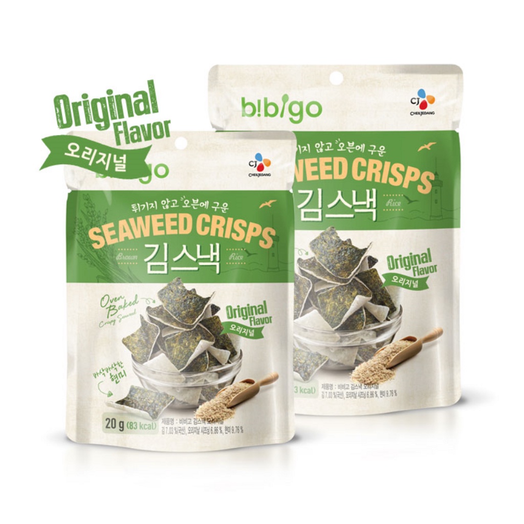 Cj Foods Bibigo Seaweed Crisps Original And BBQ Biscuit Snack 20g ...