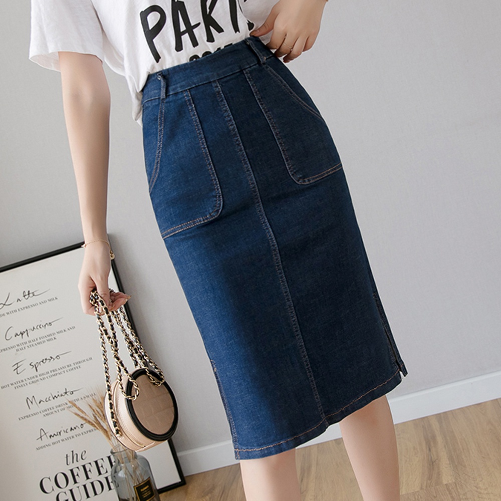 Knee length jean skirts 5xl hotsell