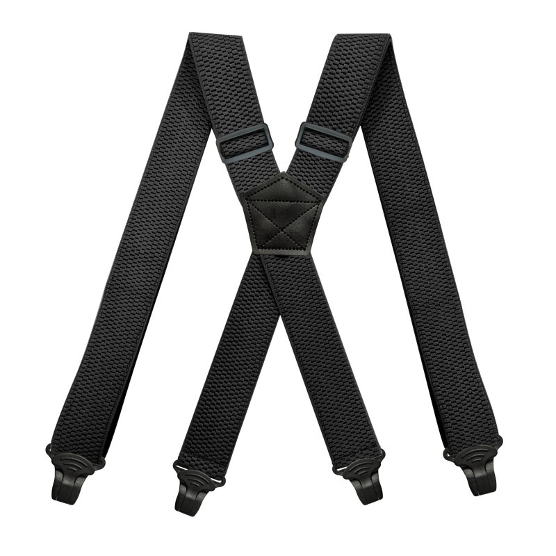 Heavy Duty Work Suspenders for Men 3.8cm Wide X Back with 4 Plastic