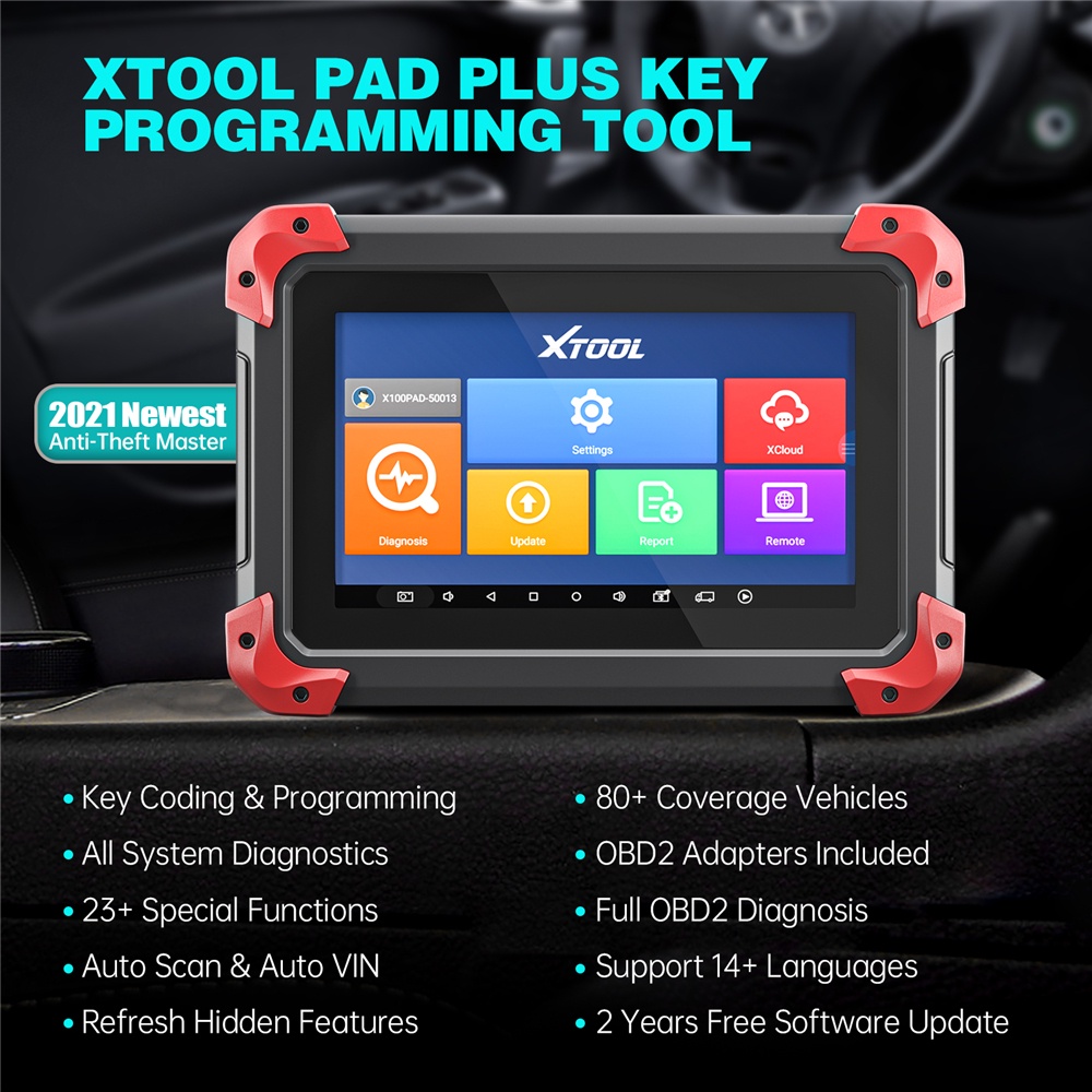 XTOOL X100 PAD Plus Automotive Key Programming Tool ABS Bleed Oil Reset Throttle Injector Coding