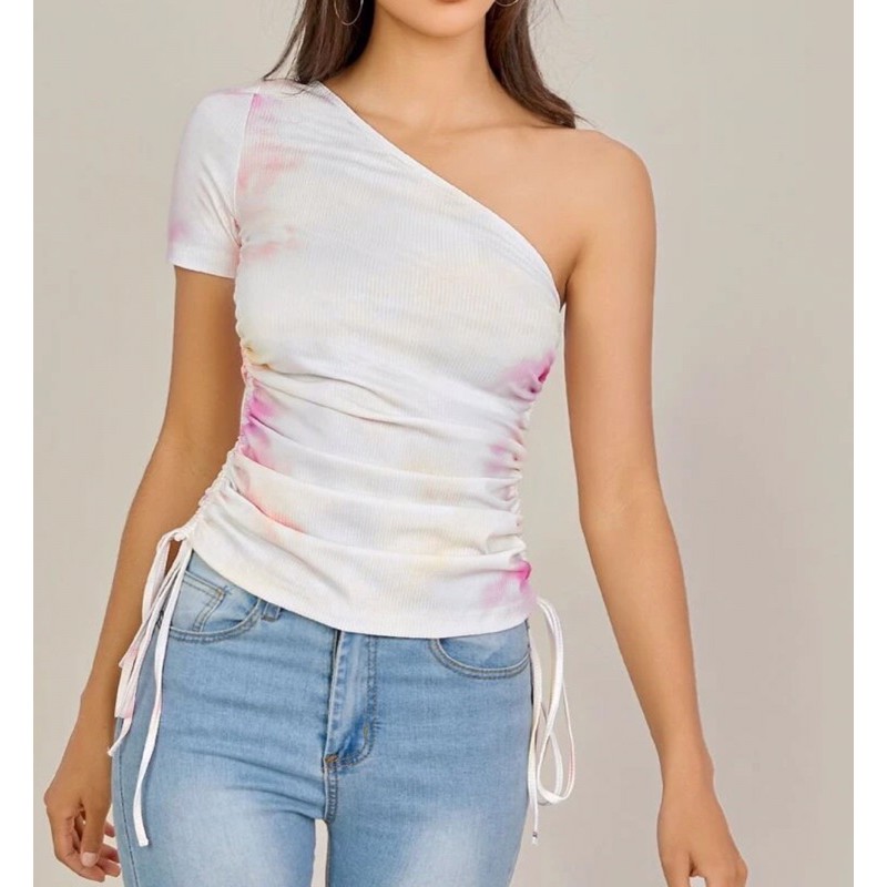 SHEIN One Shoulder Tie Dye Top Onhand Shopee Philippines