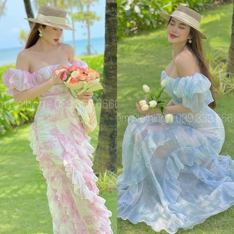 Chiffon Pleated Top Long Dresses with Open Back Flamingo