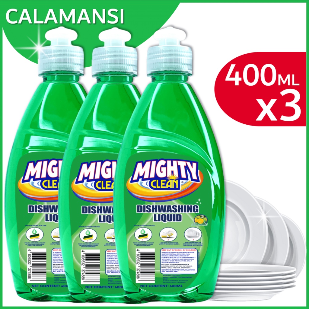 Mighty Clean Dishwashing Liquid Kalamansi 400ml X 3 Pcs 400ml DWL GREEN 3pc 3PCS BUNDLE400ML