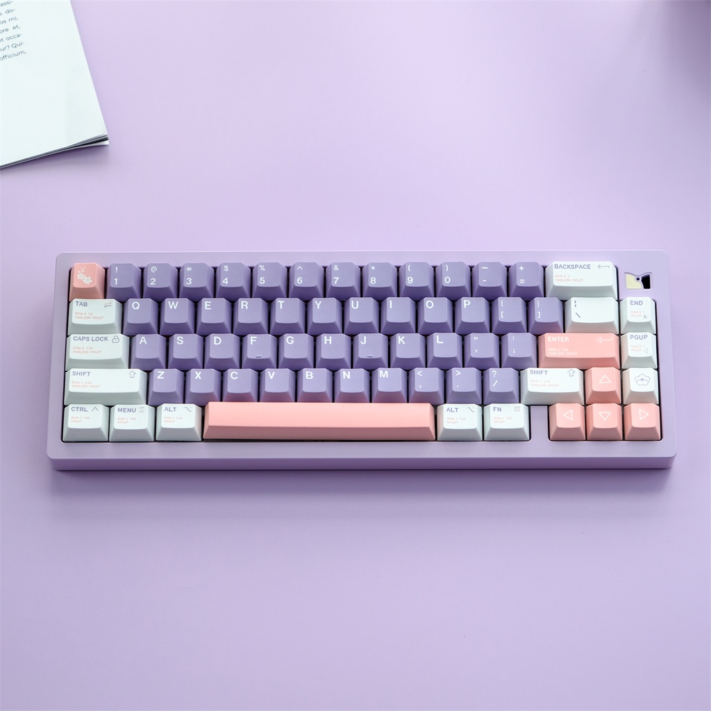 129Keys GMK Lavender Keycaps Cherry Profile PBT 5-side Dye Sublimation ...